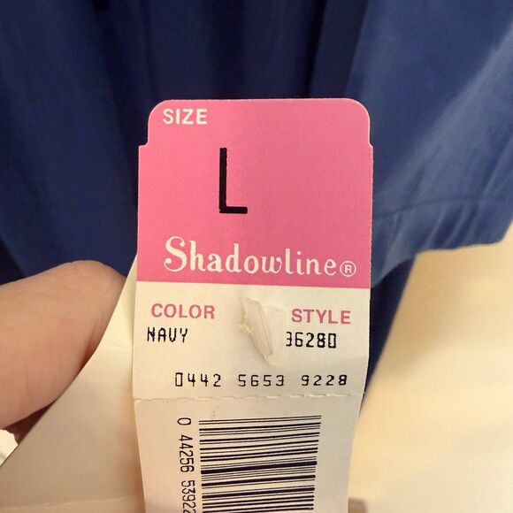 NWT Women's Shadowline 36280 Petals 3/4 Sleeve robe Gown navy - Picture 3 of 5